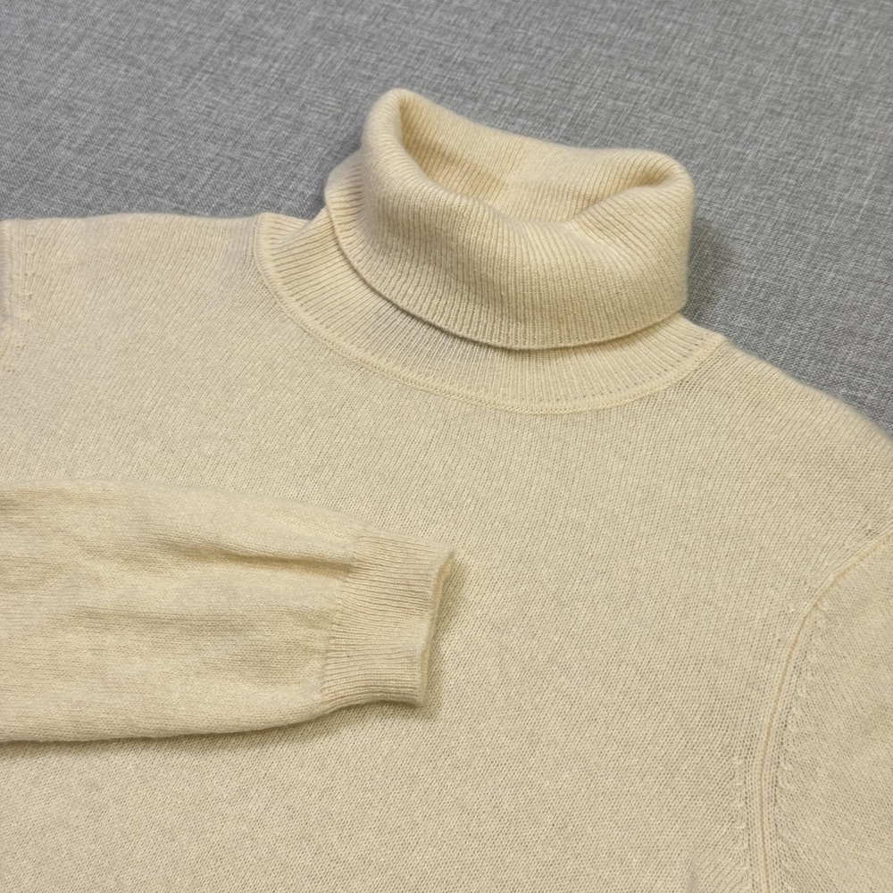 Charter Club Cashmere Turtleneck Sweater Pullover Womens Large Beige Lightweight
